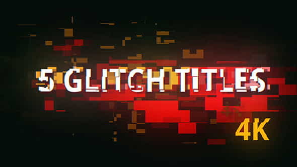 5 Glitch Cyberpunk Titles - VideoHive 20995019