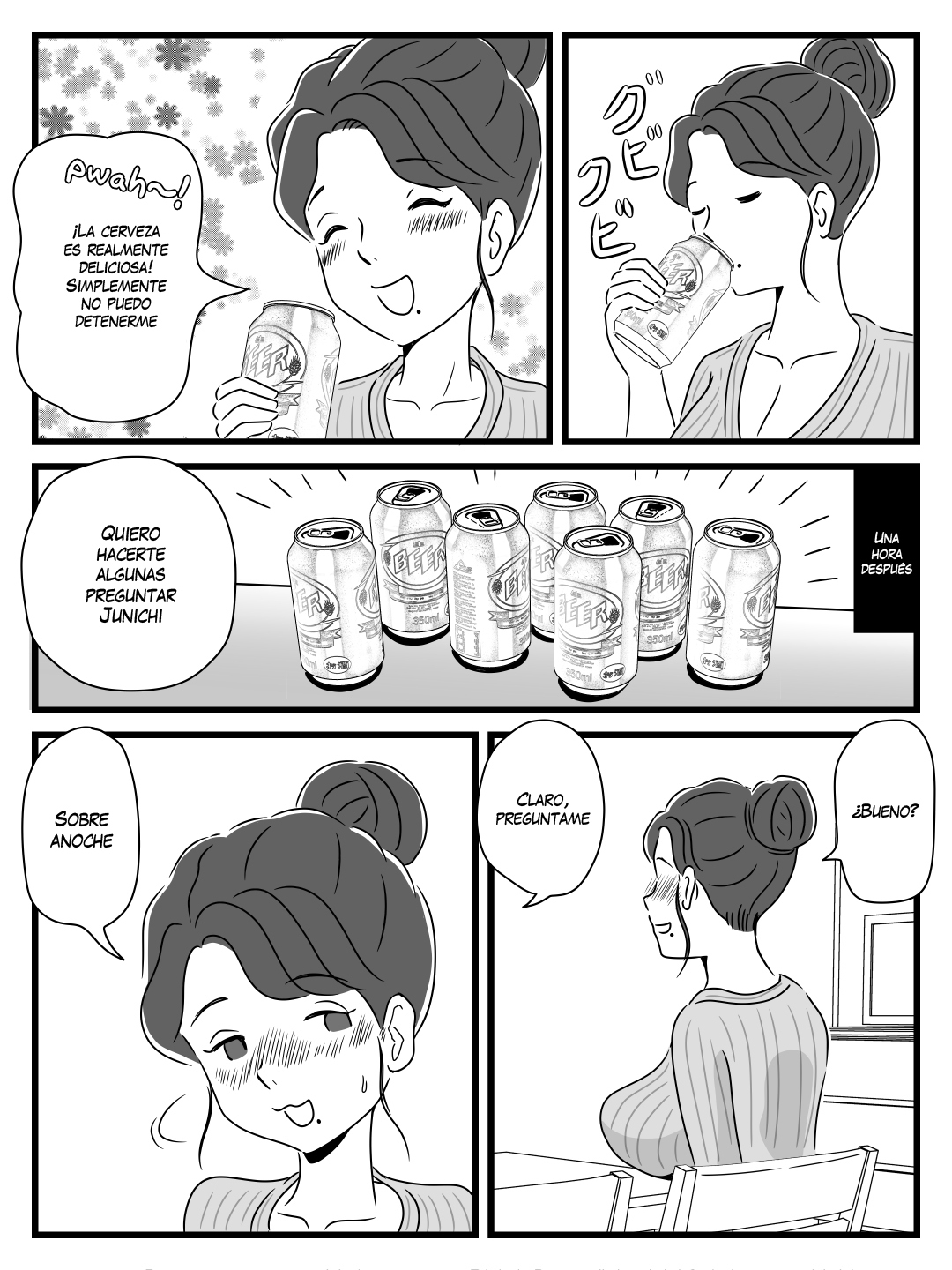 [Momoziri Hustle Dou] Beer o Nomu to Inran ni Naru Kaa-san to Yareta Hanashi [Spanish] (VarKatzas666)