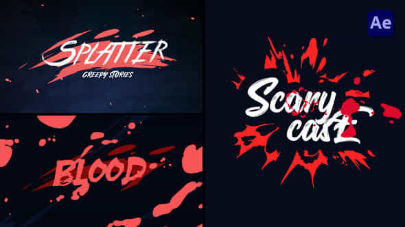 Horror Blood Splatter Opener After Effects - VideoHive 49002072