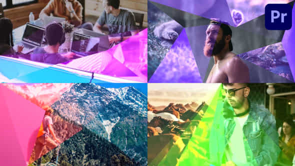 Glowing Triangular Transitions - VideoHive 45821116