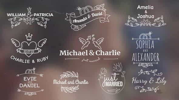 Love BadgesWedding Titles - VideoHive 39591083