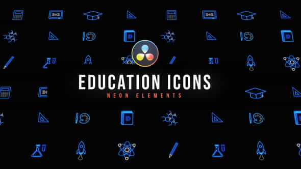 Education Neon Icons - VideoHive 47400030