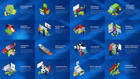 Banking And Finance Isometric Concepts - VideoHive 25557529