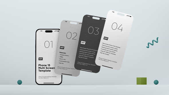 Phone 15 Multi Screen Mockup Template - VideoHive 53424884