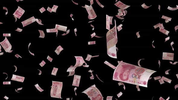100 Chinese Yuan Renminbi Falling - VideoHive 31743469