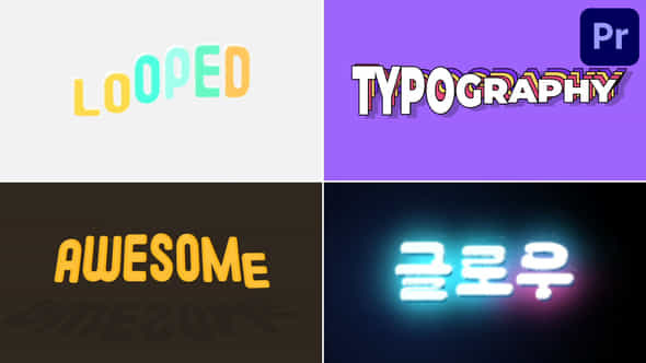 Colorful Looped Typography For Premiere Pro - VideoHive 53653487