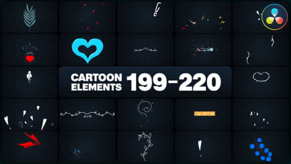 Cartoon Elements For Davinci Resolve - VideoHive 50428864