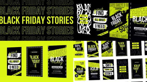 Stories Black Friday Instagram NEON - VideoHive 29506256