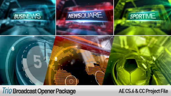 Trio Broadcast Openers Package - VideoHive 7521948