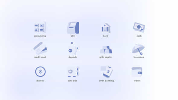 Banking Flat Icons - VideoHive 49187203