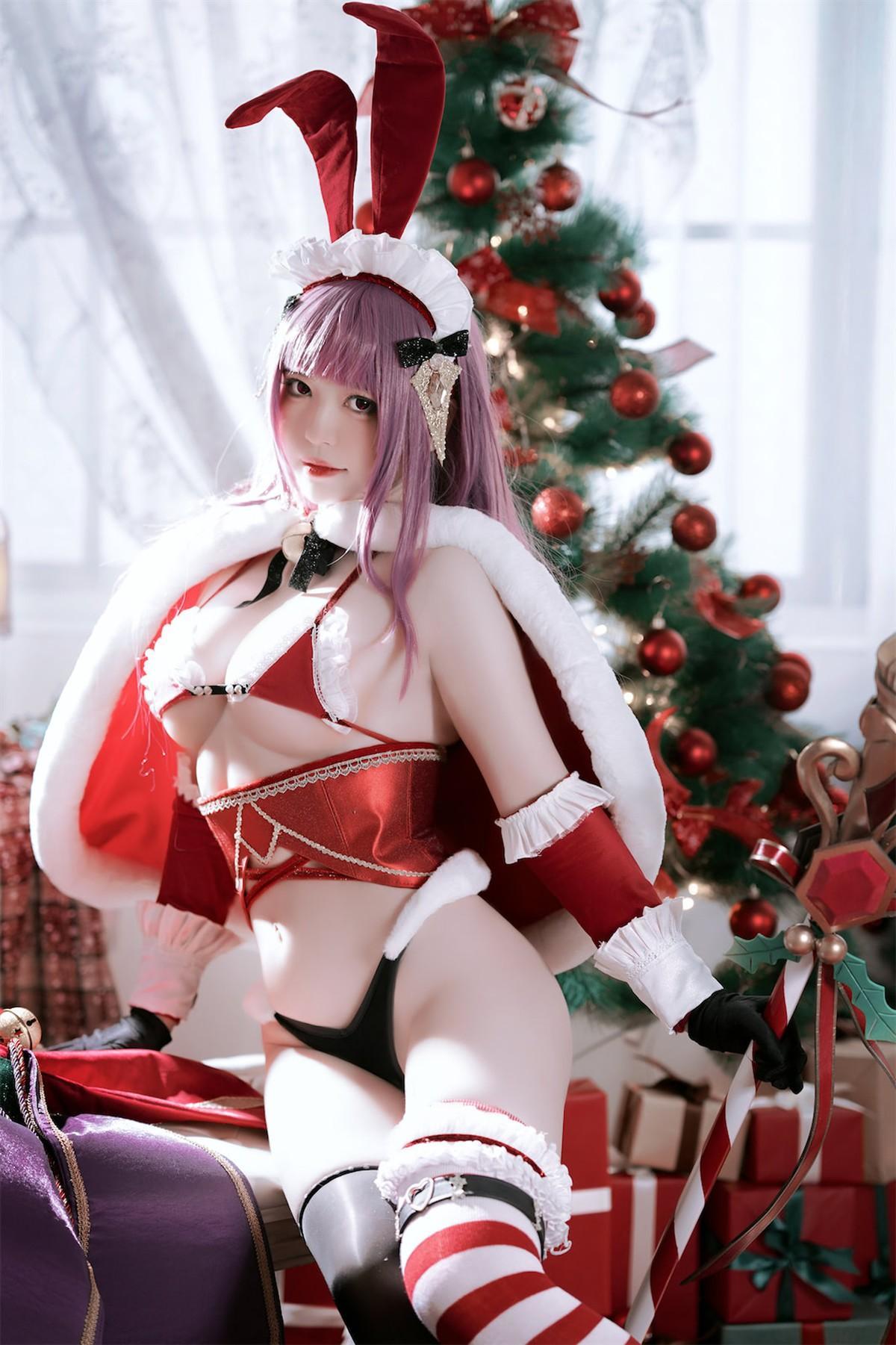 Cosplay 半半子 Christmas Bunny Aike(11)