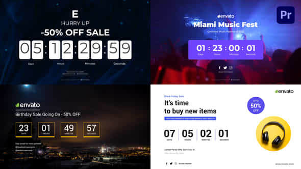 Timer Typography Titles - VideoHive 46002621