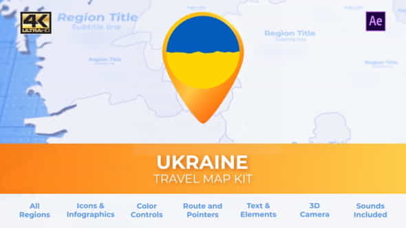 UkraineMap - Ukrainian Travel Map - VideoHive 29974197