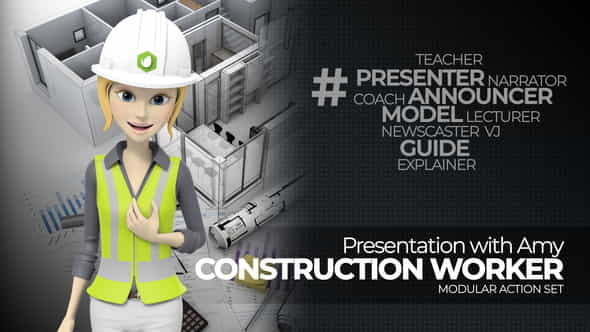 Presentation With Amy Construction Worker - VideoHive 37313431