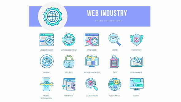 Web Industry - Filled Outline - VideoHive 25653482