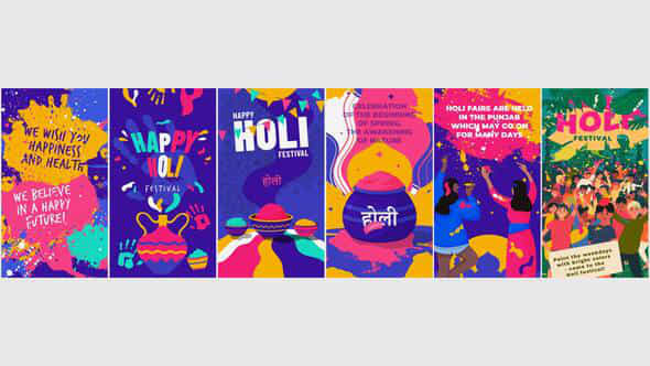 Holi Vertical Stories - VideoHive 50923004