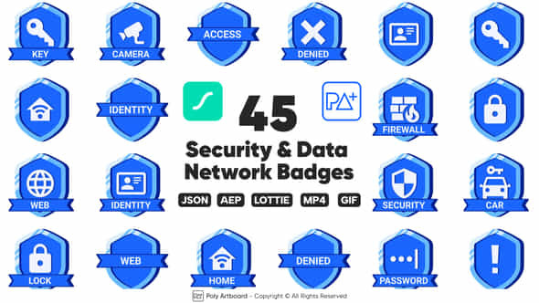 Security Data Network Badges - VideoHive 48969689