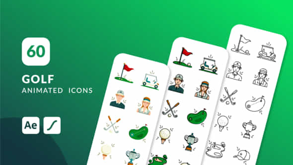 Golf Animated Icons - VideoHive 48468150
