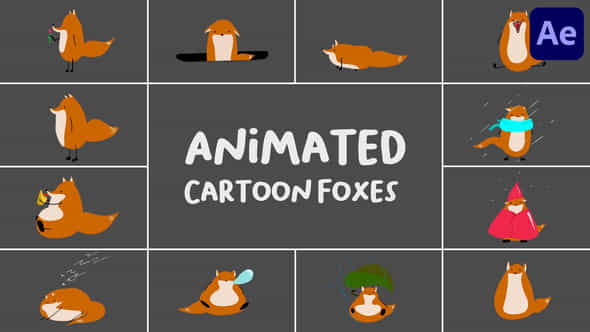 Animated Cartoon Foxes For After Effects - VideoHive 53928769