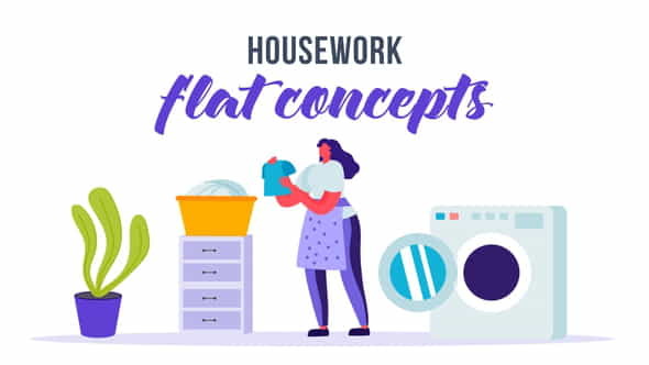 Housework - Flat Concept - VideoHive 33263974