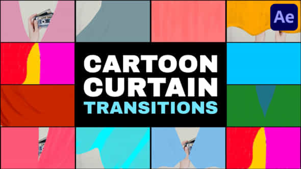 Cartoon Curtain Transitions After Effects - VideoHive 51981516