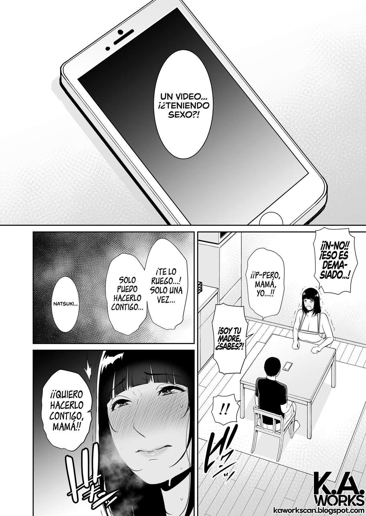 [Misaki (gonza)] Musuko ni Matagaru Hi ~Haha to Musuko no Hamedori Kiroku~  El día que monté a mi hijo ~Un registro de las aventuras sexuales de una madre y su hijo~ [Spanish] [K.A. Work