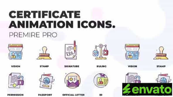 Certificate Contract Animation Icons Mogrt - VideoHive 36748795