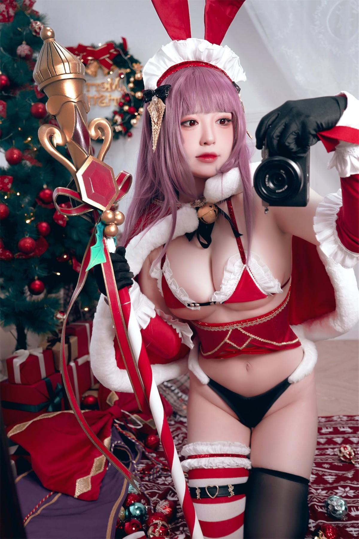 Cosplay 半半子 Christmas Bunny Aike(29)