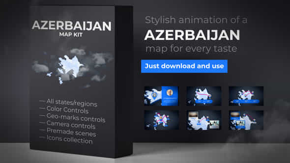 Azerbaijan Map - - VideoHive 39340506