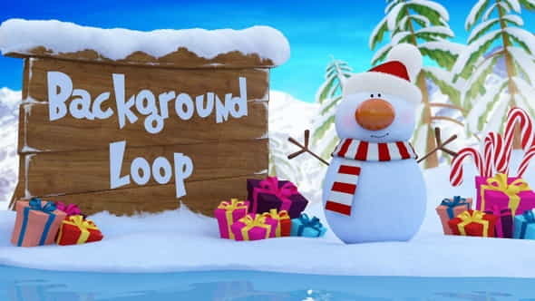 Snowman Background Loop (HD) - VideoHive 25050754