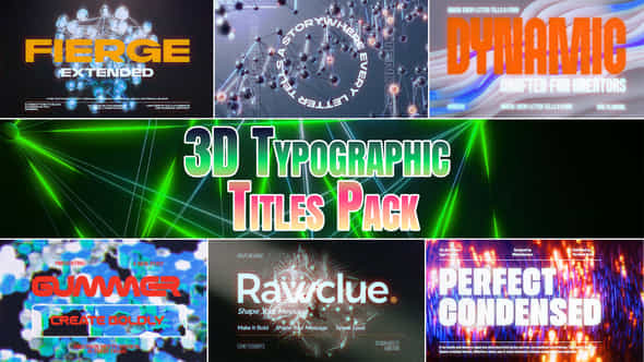 3D Typographic Titles Modern Motion Graphics Pack For Reels 4K Projects - VideoHive 57740635