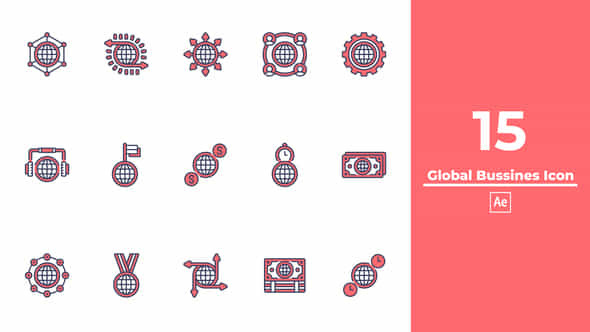 Global Bussines Icon After Effects - VideoHive 49301883