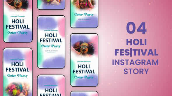 Happy Holi Instagram Story - VideoHive 57045909