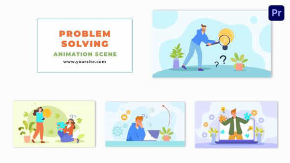 Problem Solving Concept Flat Vector Animation Scene - VideoHive 48801822