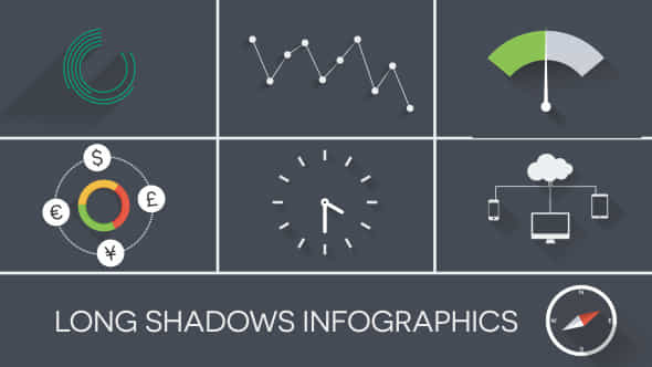 Flat Long Shadow Infographics - VideoHive 7739654