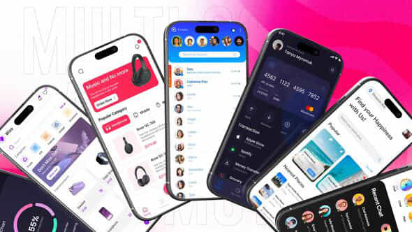 Multiscreen 4K Mobile App Promo Modern Ui Presentation Pack - VideoHive 58293837