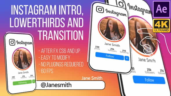 Instagram Intro and Lowerthird (AfterFX) - VideoHive 24187247