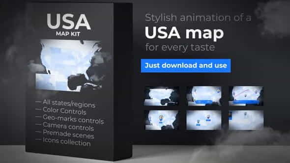 USA Map:United States of America - VideoHive 23986214