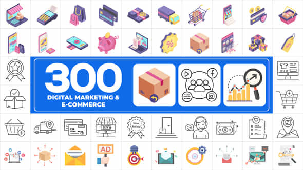 300 Icons Pack - VideoHive 46335430