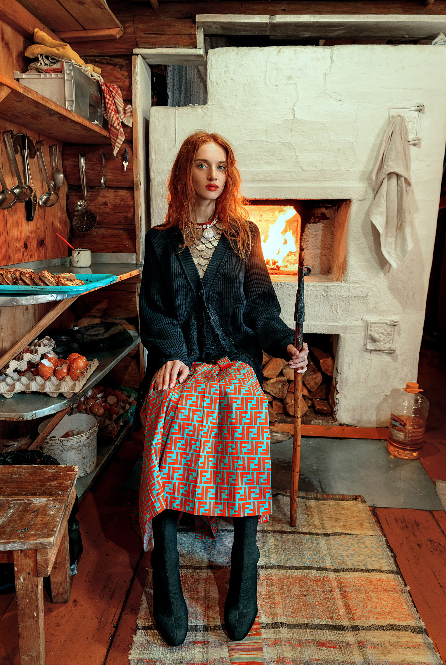 Ksenia, Elena Schumskaya by Andrey Yakovlev + Lili Aleeva Модные наряды в деревенских интерьерах / фото 08