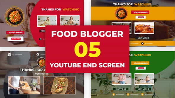 Food Channel Youtube End Screen - VideoHive 33342409