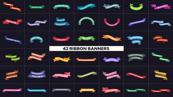 42 Ribbon Banners - VideoHive 38457473