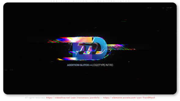 Addition Glitch Logotype Intro - VideoHive 52132031