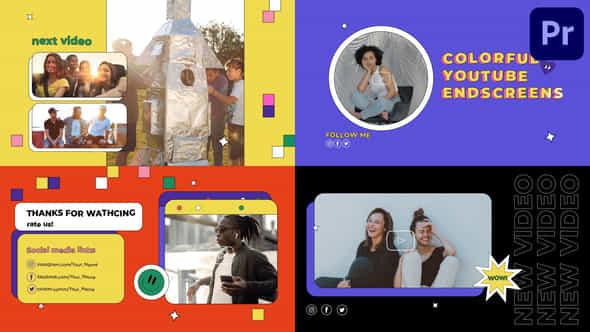 Colorful Media Endscreens - VideoHive 46835929