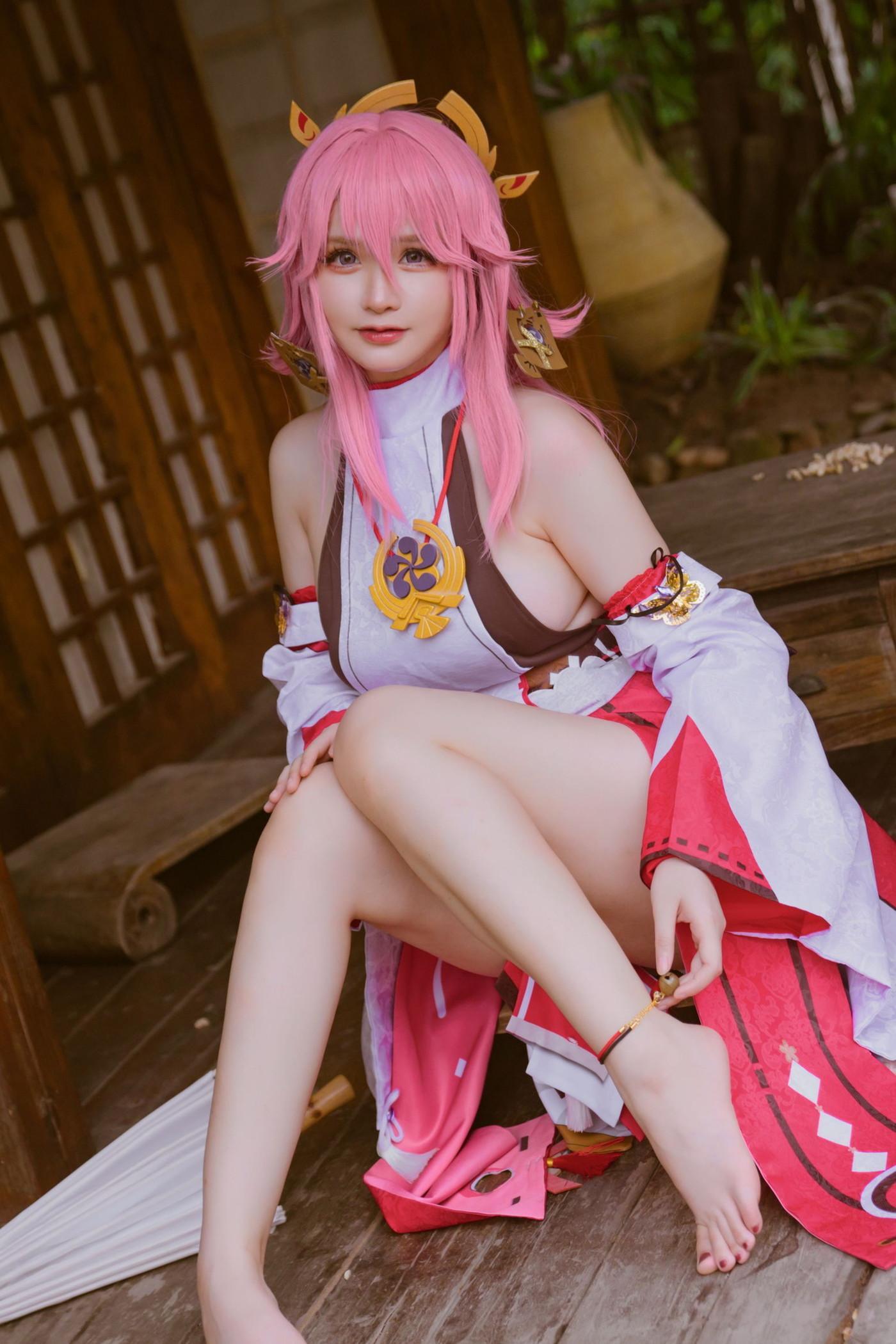 Cosplay 前羽_rr 原神 八重神子(42)
