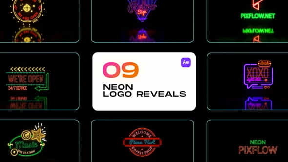 Neon Logo Reveals - VideoHive 34457917