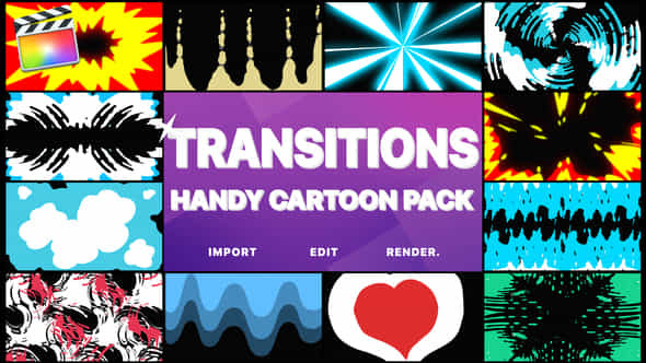 Handy Cartoon Transitions - VideoHive 23785846