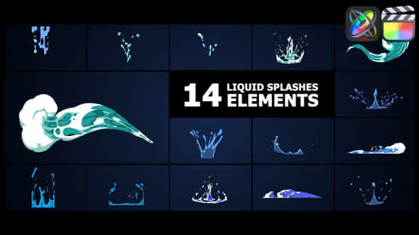 Liquid Splashes Elements Fcpx - VideoHive 53432030
