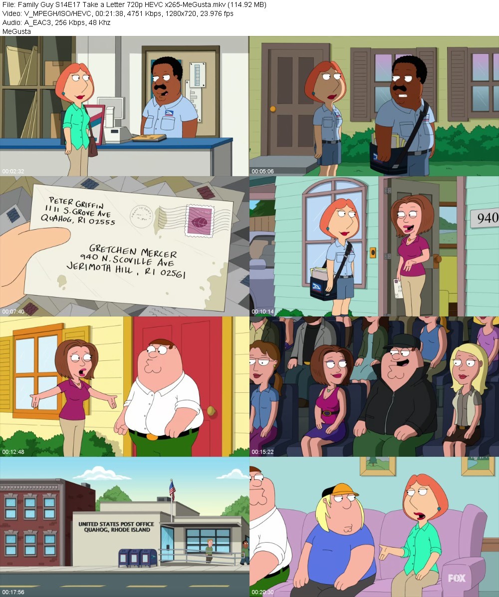 Family Guy S14E17 Take a Letter 720p HEVC x265-MeGusta