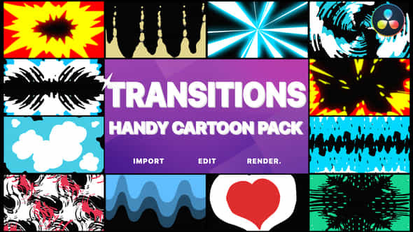 Handy Cartoon Transitions - VideoHive 32118600